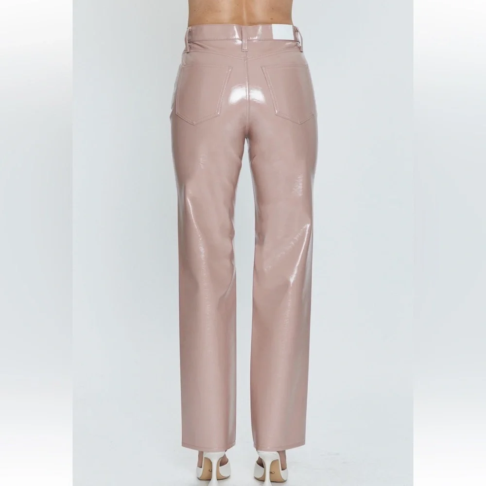 NWT PISTOLA Cassie Super High Rise Straight Leg Faux Leather Pants 25,28,30,31 - Picture 2 of 16
